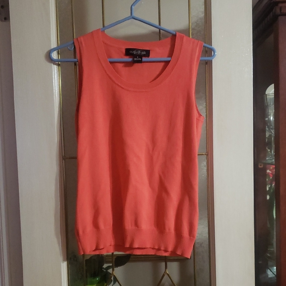 AUGUST Silk Coral Sleeveless Top